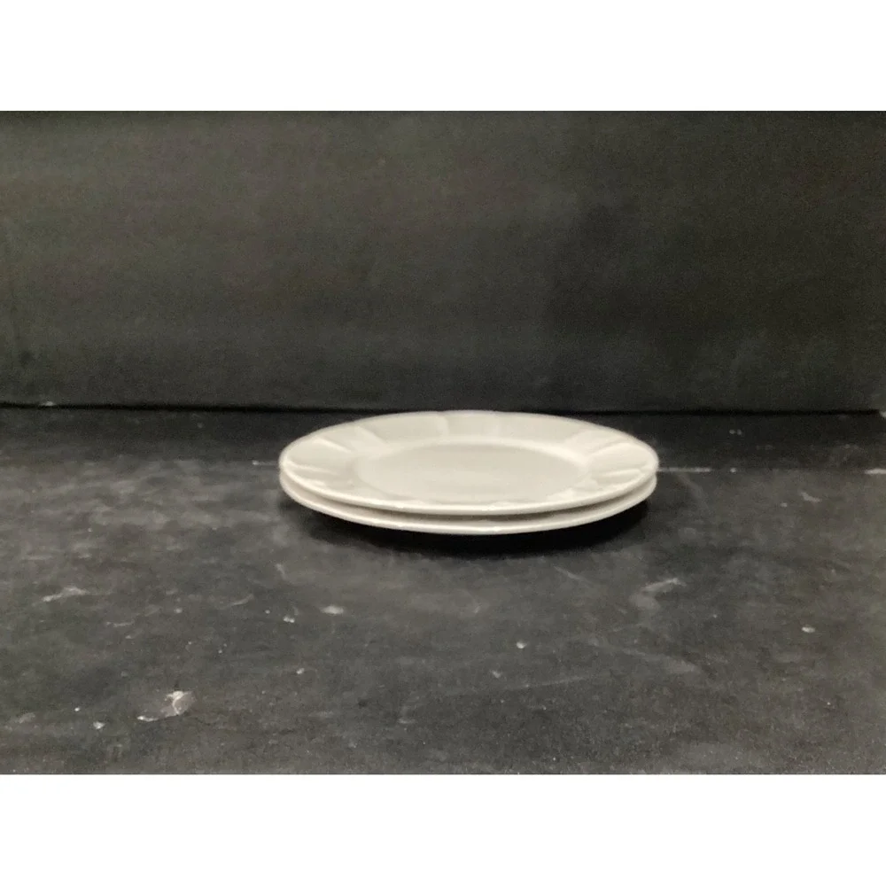 Set of 2 Vintage Henry Ford Museum White Scallop Salad Plates Pfaltzgraff 7.5
